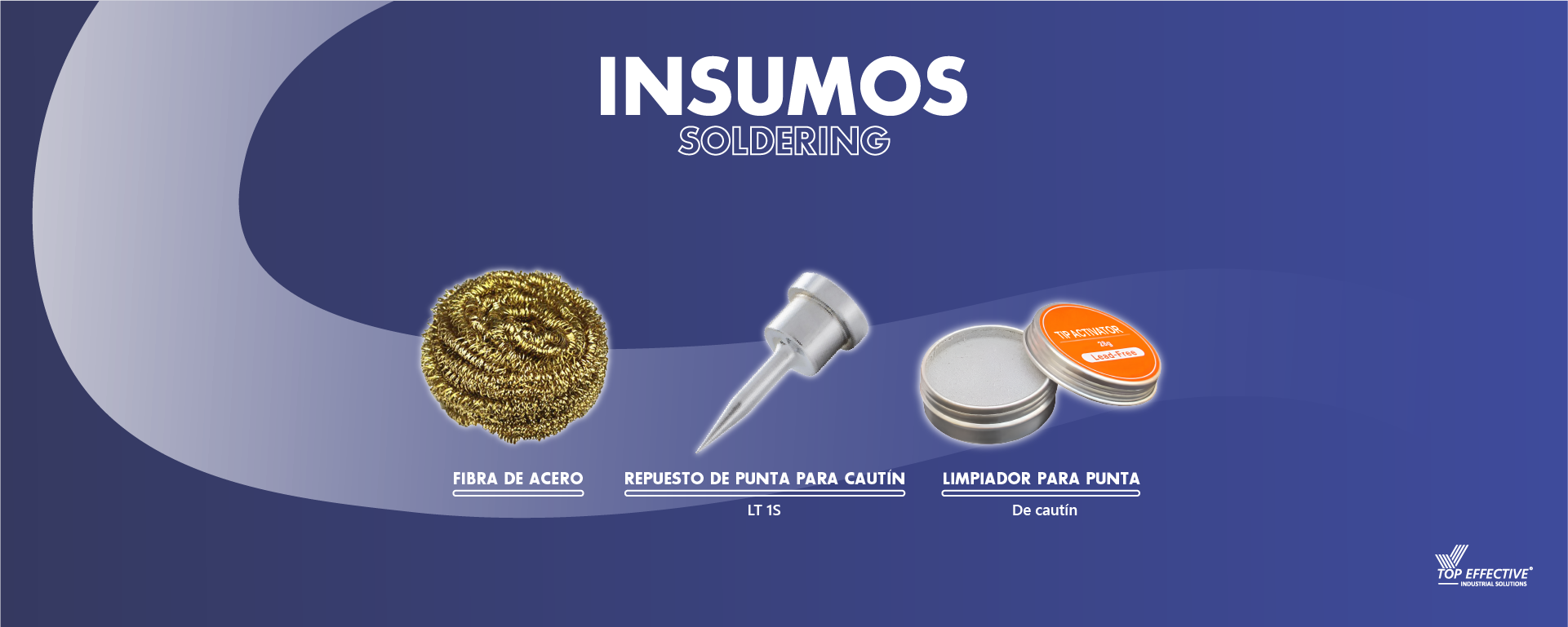 Insumos soldering - Fibra de acero, Repuesto de punta para cautín, Limpiador para punta de cautín